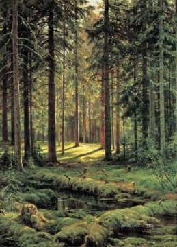 針葉樹林 晴れた日 1895 年の古典的な風景 イワン・イワノビッチ Oil Paintings